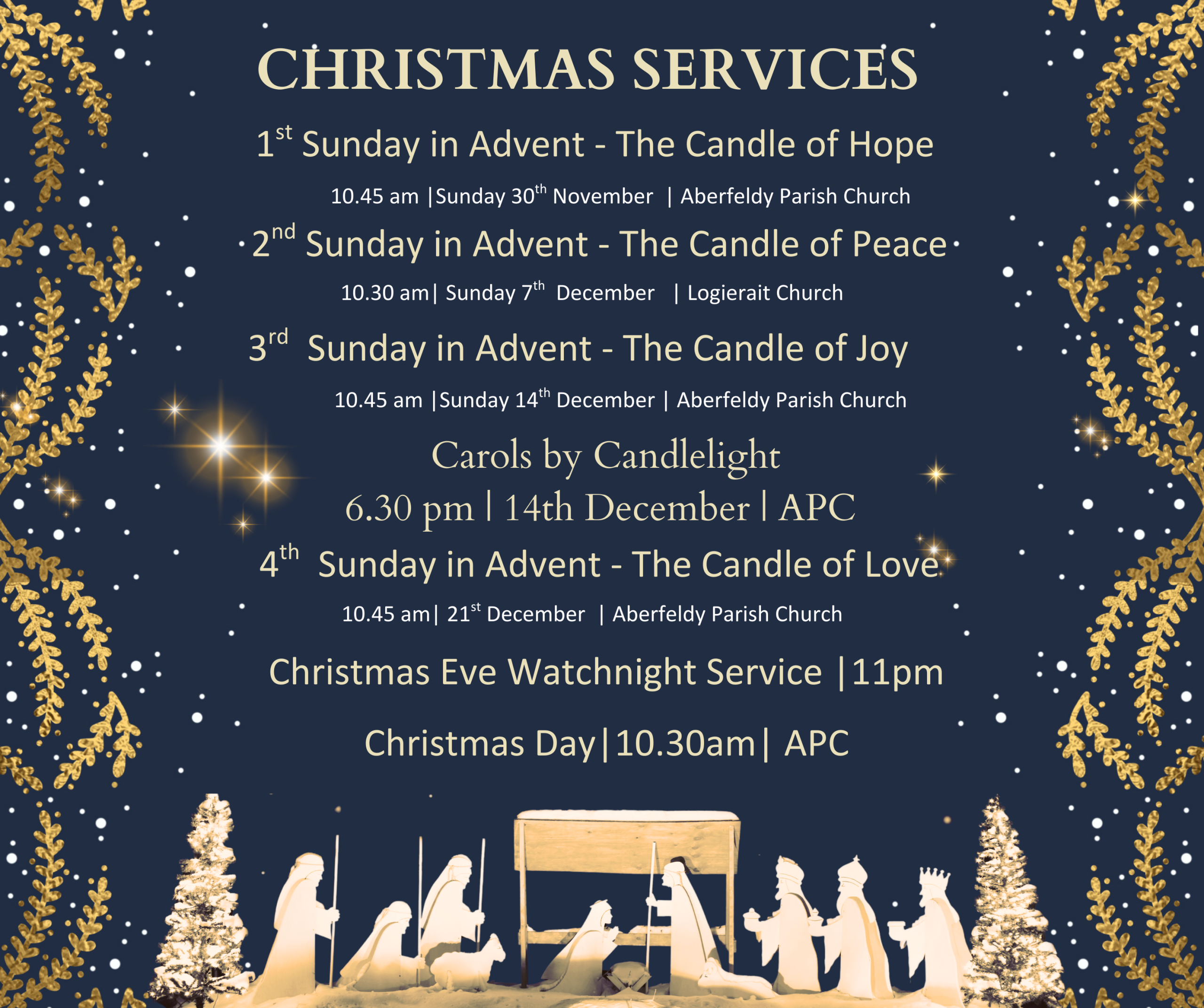 Gold and Navy Classic Elegant Happy Holidays Quote Instagram Post (Facebook Post)